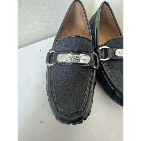 Coach Felisha A2134 Signature C Black Moc Driving Loafer Size US 7.5 - Picture 2 of 12